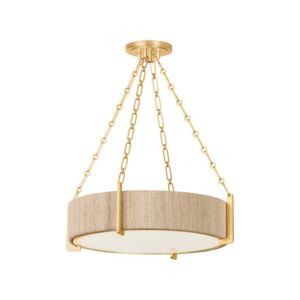 Quebec Four Light Chandelier in Gold Leaf by Hudson Valley