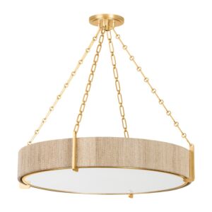 Quebec 6-Light Chandelier in Gold Leaf