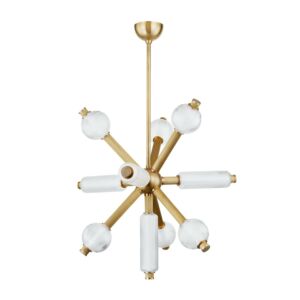 Atom 10-Light LED Chandelier in Vintage Brass