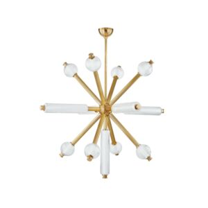 Atom 13-Light LED Chandelier in Vintage Brass