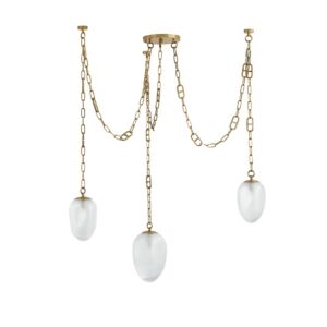 Daith Three Light Chandelier in Vintage Brass by Corbett Lighting