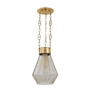 Tragus One Light Pendant in Vintage Brass by Corbett Lighting