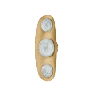 Bezel 3-Light LED Wall Sconce in Vintage Brass