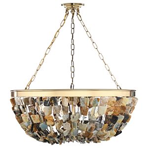 Flotsam Eight Light Pendant in Brass by Metropolitan