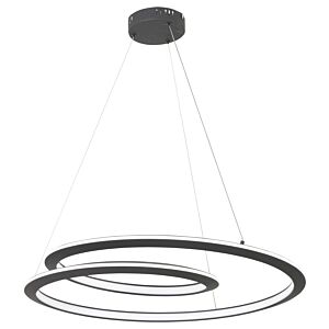 Infinite LED Pendant in Sand Black by George Kovacs