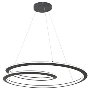 Infinite LED Pendant in Sand Black by George Kovacs