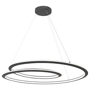 Infinite LED Pendant in Sand Black by George Kovacs