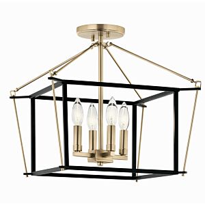 Eisley Four Light Semi Flush Mount in Champagne Bronze by Kichler