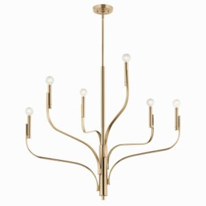 Livadia Six Light Chandelier in Champagne Bronze by Kichler