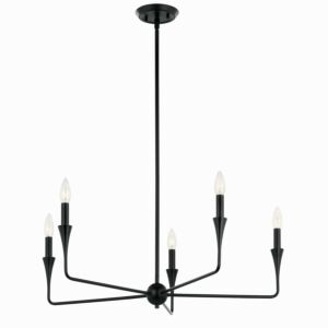 Alvaro Five Light Chandelier in Black by Kichler