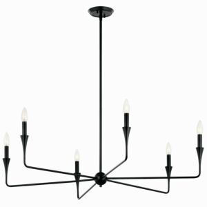 Alvaro Six Light Chandelier in Black by Kichler