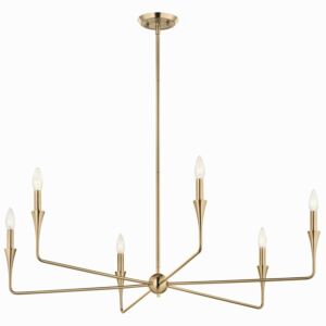 Alvaro 6-Light Chandelier in Champagne Bronze