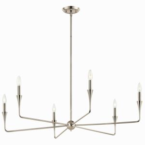 Alvaro Six Light Chandelier in Polished Nickel by Kichler