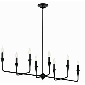 Alvaro 8-Light Linear Chandelier in Black