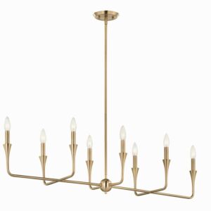 Alvaro Eight Light Linear Chandelier in Champagne Bronze by Kichler