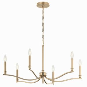 Malene Six Light Chandelier in Champagne Bronze by Kichler