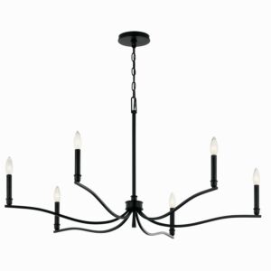 Malene Six Light Chandelier in Black by Kichler