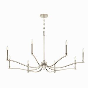 Malene 8-Light Chandelier in Polished Nickel