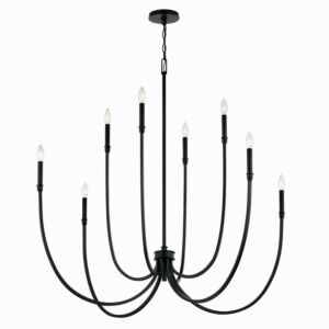 Malene 8-Light Foyer Chandelier in Black