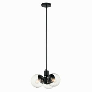 Silvarious 3-Light Chandelier in Black