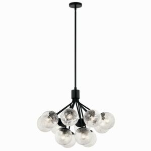 Silvarious 12-Light Chandelier Convertible in Black