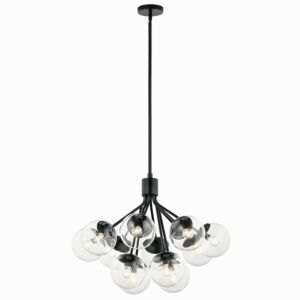 Silvarious 12 Light Chandelier Convertible in Black by Kichler