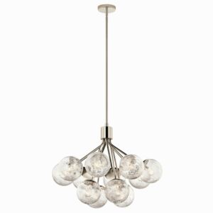 Silvarious 12-Light Chandelier Convertible in Polished Nickel