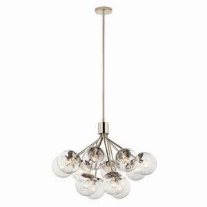 Silvarious 12-Light Chandelier Convertible in Polished Nickel