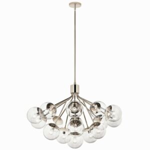 Silvarious 16-Light Chandelier Convertible in Polished Nickel