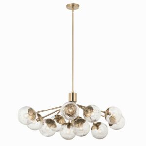 Silvarious 12-Light Linear Chandelier Convertible in Champagne Bronze