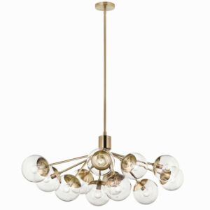 Silvarious 12-Light Linear Chandelier Convertible in Champagne Bronze