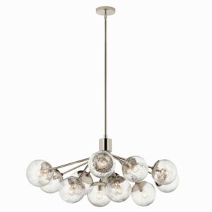 Silvarious 12-Light Linear Chandelier Convertible in Polished Nickel