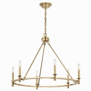 Carrick Six Light Chandelier in Champagne Bronze by Kichler