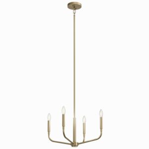 Madden Four Light Chandelier Semi Flush Mount in Champagne Bronze by Kichler