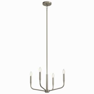 Madden Four Light Chandelier Semi Flush Mount in Brushed Nickel by Kichler