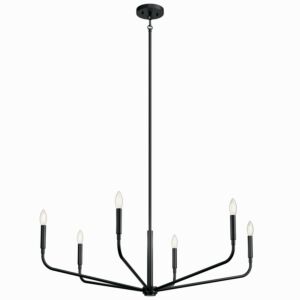 Madden Six Light Chandelier in Black by Kichler