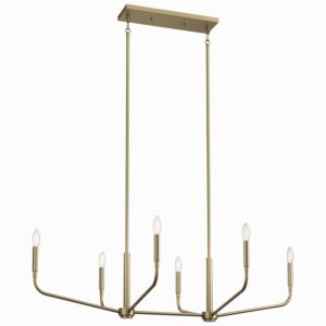 Madden Six Light Linear Chandelier in Champagne Bronze by Kichler