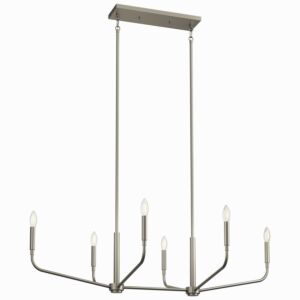 Madden Six Light Linear Chandelier in Brushed Nickel by Kichler