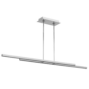 Stagger LED Linear Suspension in Polished Stainless Steel by Visual Comfort Modern