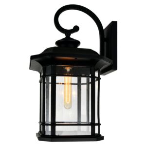 Blackburn One Light Outdoor Wall Lantern in Black by CWI Lighting