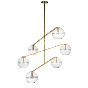 Lowing Six Light Chandelier in Polished Antique Brass by Visual Comfort Modern