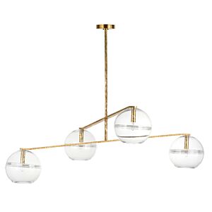 Lowing Four Light Chandelier in Polished Antique Brass by Visual Comfort Modern