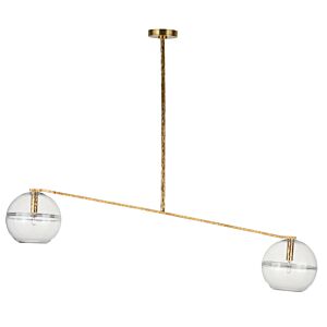 Lowing Two Light Chandelier in Polished Antique Brass by Visual Comfort Modern