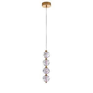 Jackie 4-Light LED Pendant in Satin Brass