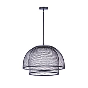 Sculptural Statement Pendants 1-Light LED Pendant in Flat Black