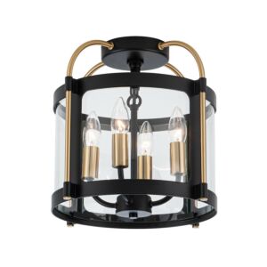 Bonita  Flush Mount in Black and Brushed Brass by Artcraft