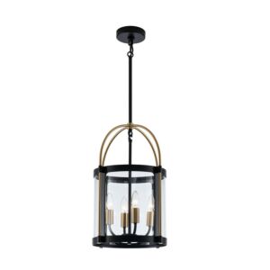 Bonita  Pendant in Black and Brushed Brass by Artcraft