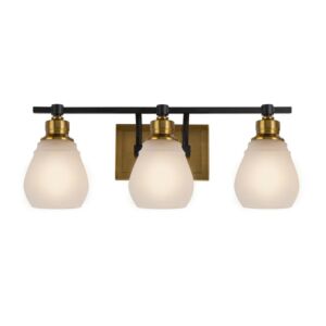 Nelson  Bathroom Vanity Light  in Brass & Black by Artcraft