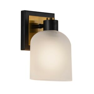 Lyndon  Bathroom Vanity Light Sconce in Black and Brushed Brass by Artcraft