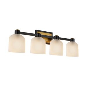 Lyndon  Bathroom Vanity Light  in Black and Brushed Brass by Artcraft